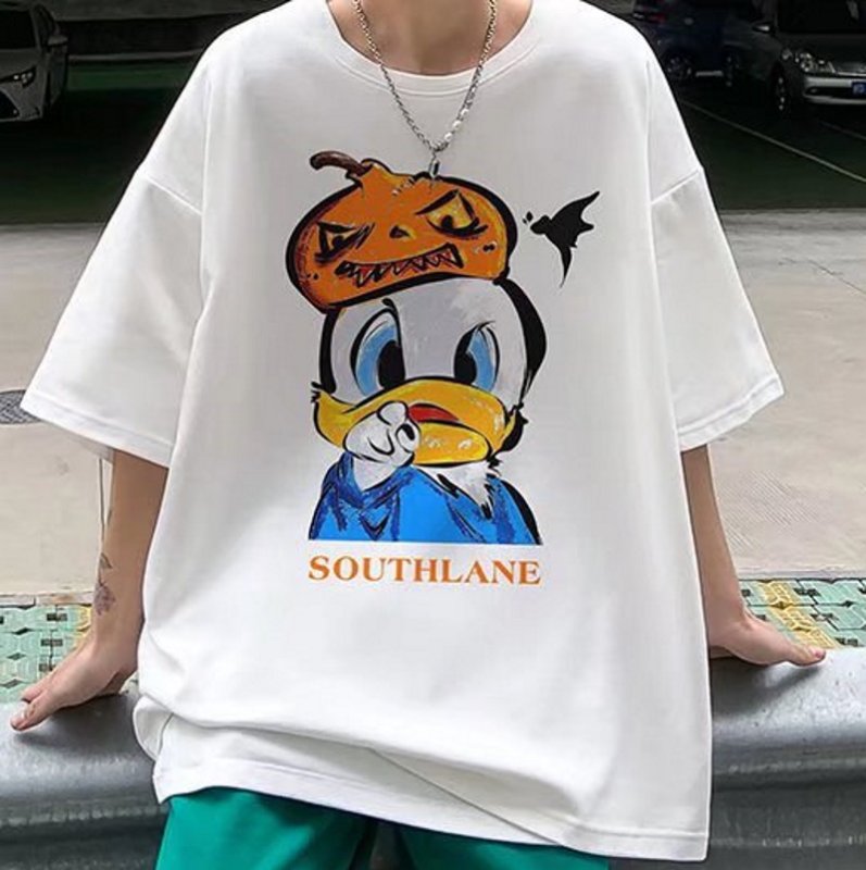 画像2: Angry Donald Luck printing t-shirts   ユニセックス 男女兼用アングリードナルドダックプリントTシャツ (2)