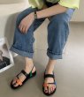 画像5: flat-bottomed clip-toe sandals slippers　フラットベルトバックルクリップトゥサンダルスリッパ    (5)