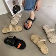 画像12: flat-bottomed clip-toe sandals slippers　フラットベルトバックルクリップトゥサンダルスリッパ    (12)