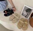 画像3: flat-bottomed clip-toe sandals slippers　フラットベルトバックルクリップトゥサンダルスリッパ    (3)