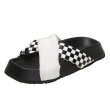 画像2: flat cross checkerboard muffin bottom one word slippers sandals 　クロスチェッカーボードマフィンボトムサンダルスリッパ    (2)