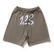 画像2: RRR123 drawstring Applique Half Pants　ユニセックス男女兼用 RRR123 アップリケ刺繍ハーフパンツ　ショートパンツ スウェットパンツ  (2)