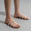 画像6: Nudie flat sandals with pearls　 パール付きフラットヌーディーサンダルスリッパ    (6)