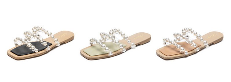 画像4: Nudie flat sandals with pearls　 パール付きフラットヌーディーサンダルスリッパ    (4)