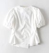 画像5: Women'sV-neck Western-style top French temperament light familiar style short shirt　 Vネック ウエスタンスパフスリーブ半袖ブラウス (5)