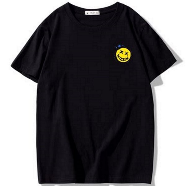 画像1: Cross eye smile print t-shirts  　ユニセックス 男女兼用クロスアイスマイルプリントTシャツ (1)