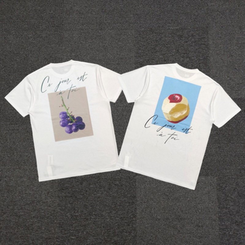 画像6: Apples & Grape Fruits printing t-shirts   ユニセックス 男女兼用アップル&グレーププリントTシャツ (6)