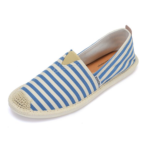 画像1: Men's Border espadrilles flat shoes loafers  メンズ ボーダー エスパドリーユフラットシューズローファー (1)