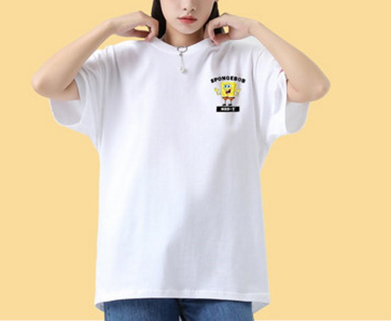 画像4: Sponge bob back logo print t-shirts   ユニセックス 男女兼用スポンジボブバックロゴープリントTシャツ (4)