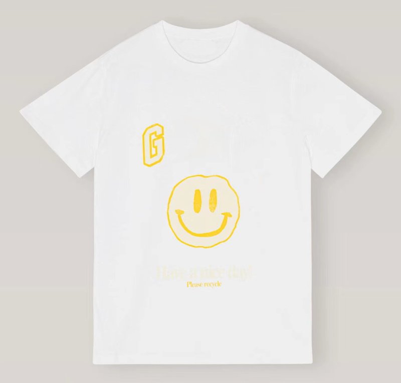 画像11: street shoot blogger Nordic style cartoon smiley print T-shirt　ストリートシュートスマイリープリント半袖Tシャツ  (11)