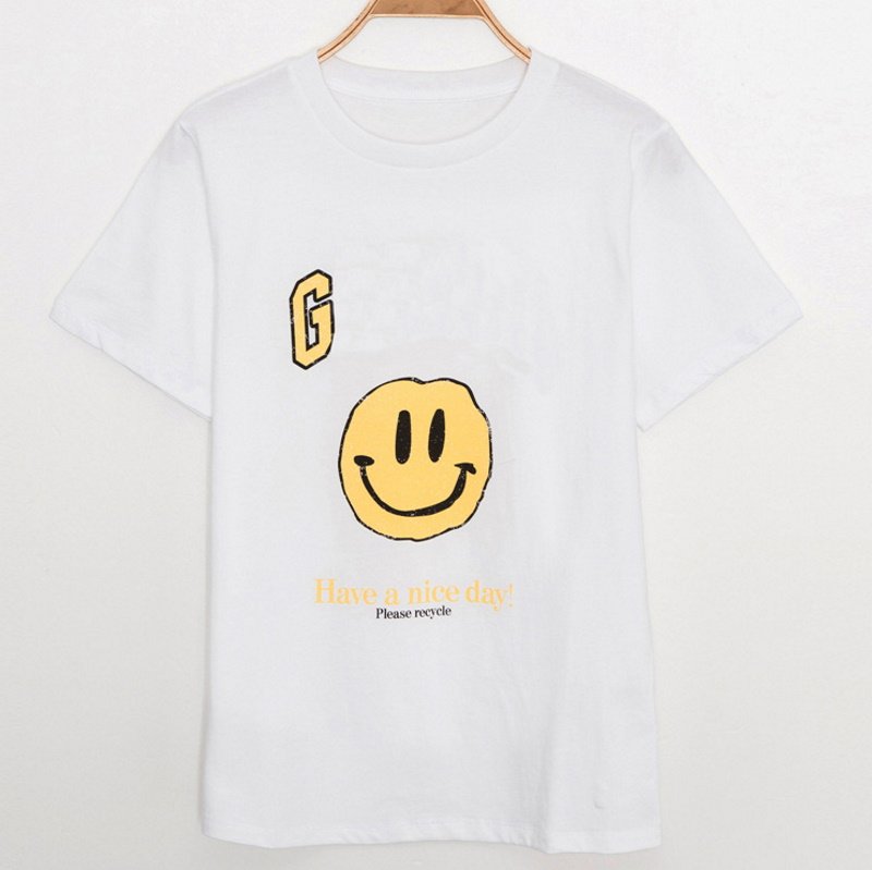 画像15: four-leaf clover cherry blossom smiley faceprint T-shirt　フォーリーブス＆チェリーブロッサム＆スマイリープリント半袖Tシャツ  (15)