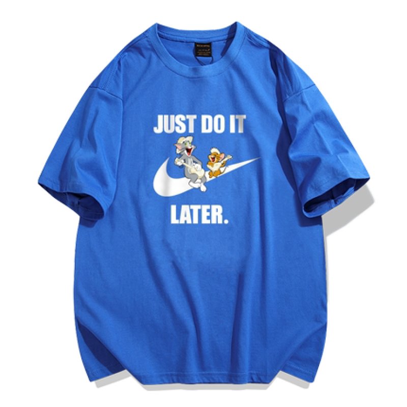 画像4: Unisex Tom and Jerry JUST DO IT LATER logo Print T-shirt ユニセックス 男女兼用 ペア トムとジェリー トム&ジェリープリント  ウクレレデザイン 半袖 Tシャツ (4)
