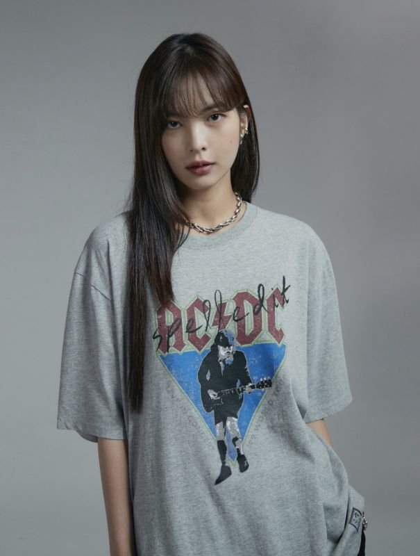 画像6: Unisex  washed rock guitar band ACDC loose short sleeve T-shirt 男女兼用 バンドT ユニセックス ウォッシュド ロックギターバンドペイントTシャツ (6)