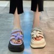 画像7: Flower motif & crystal beads Platform sandals slippers 　フラワーモチーフ&クリスタルビーズ プラットフォーム厚底サンダルスリッパ    (7)