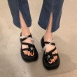 画像6: Flower motif & crystal beads Platform sandals slippers 　フラワーモチーフ&クリスタルビーズ プラットフォーム厚底サンダルスリッパ    (6)