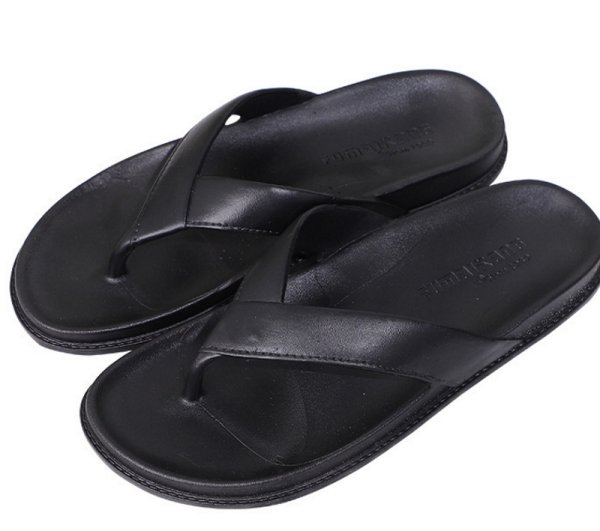 画像1: Leather simple tong sandal ssandals slippers     ユニセックス男女兼用レザーシンプルトングサンダルシャワーサンダル ビーチサンダル　 (1)