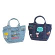 画像5: Snoopy embroidery denim eco bag shopping bag   tote bag　スヌーピー刺繍デニムエコトートママバッグ (5)