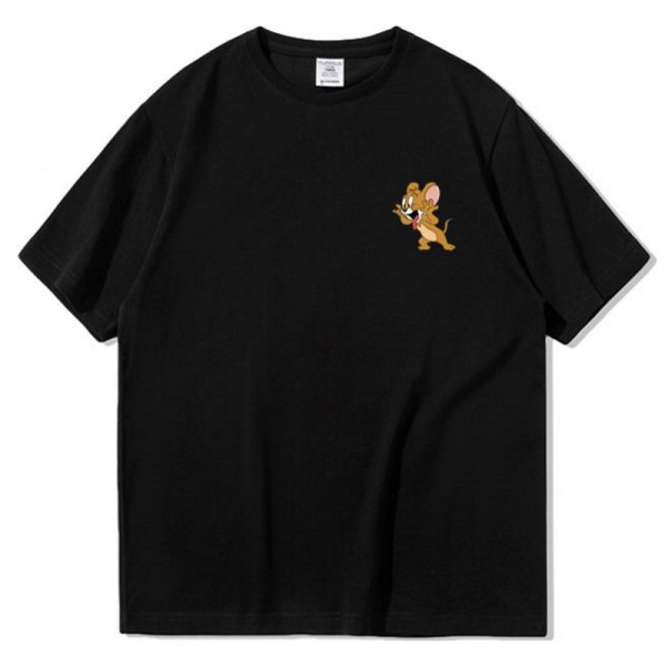 画像1: Tom and Jerry One Point T-shirt　ユニセックス 男女兼用トムとジェリーワンポイントプリントTシャツ (1)