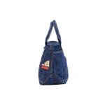 画像3: Snoopy embroidery denim eco bag shopping bag   tote bag　スヌーピー刺繍デニムエコトートママバッグ (3)