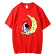 画像1: NASA Crescent Astronaut T-shirt　ユニセックス 男女兼用ナサ三日月＆宇宙飛行士プリントTシャツ (1)