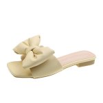 画像2: fairy style bow sandals slippers 　ダウンボウ リボンフェアリーフラットサンダルスリッパ    (2)