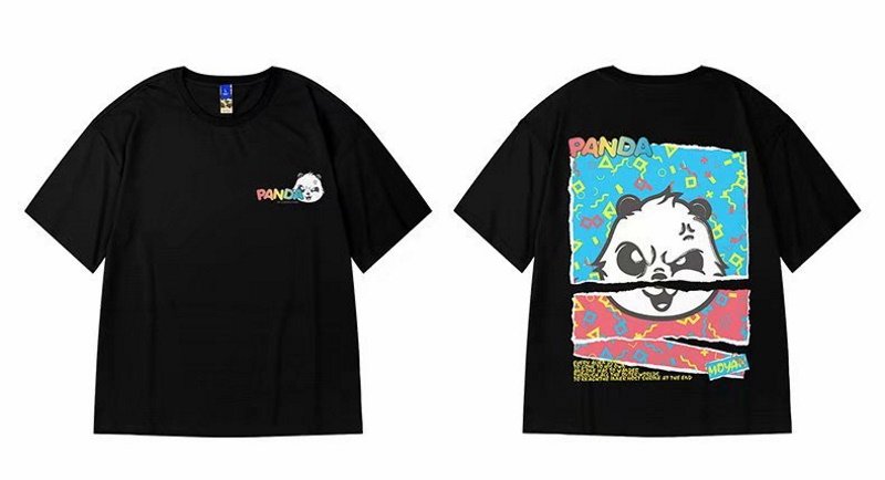 画像4: Angry pandaT-shirt ユニセックス 男女兼用アングリーパンダヒップホップオーバーサイズTシャツ (4)