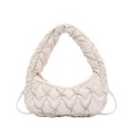 画像7: Leather quilted underarm bag tote bag　キルティングギャザーレザーアンダーアームショルダー (7)
