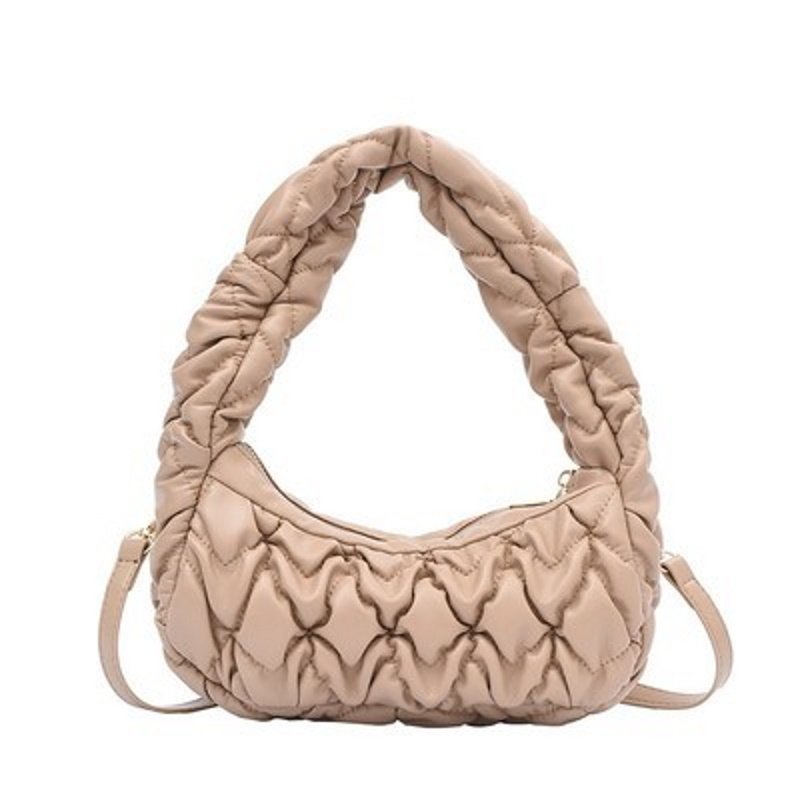 画像2: Leather quilted underarm bag tote bag キルティングギャザーレザーアンダーアームショルダー (2)