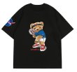 画像1: Nasa Tennis & Kickboard Bear&Scooter Print T-shirt　ユニセックス 男女兼用ナサテニス&キックボード&スクーターベア熊プリントTシャツ (1)