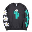 画像1: Cactus Flower Printing Sweatshirt  ユニセックス 男女兼用サボテンカクタスフラワープリントスウェットシャツ (1)