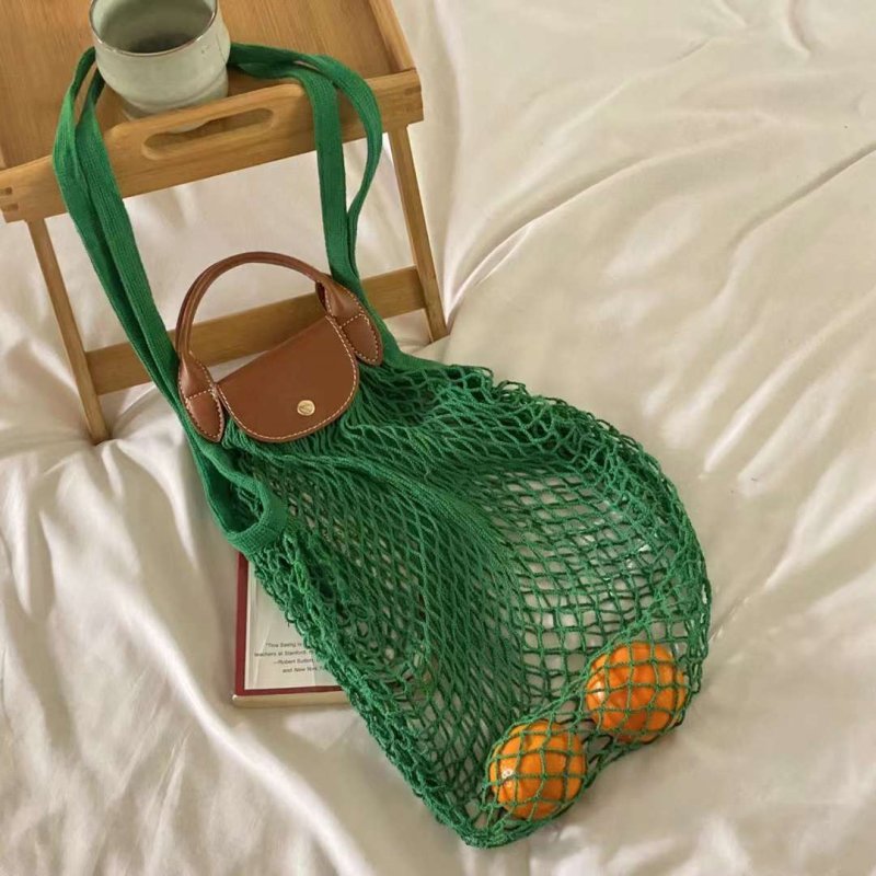 画像11:  Mesh Le Preage Fillet Hollow Storage tote shoulder bag メッシュ ネット フィレ トートショルダーバッグ エコバッグ (11)