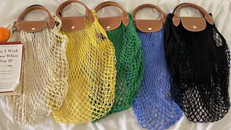 画像10:  Mesh Le Preage Fillet Hollow Storage tote shoulder bag メッシュ ネット フィレ トートショルダーバッグ エコバッグ (10)