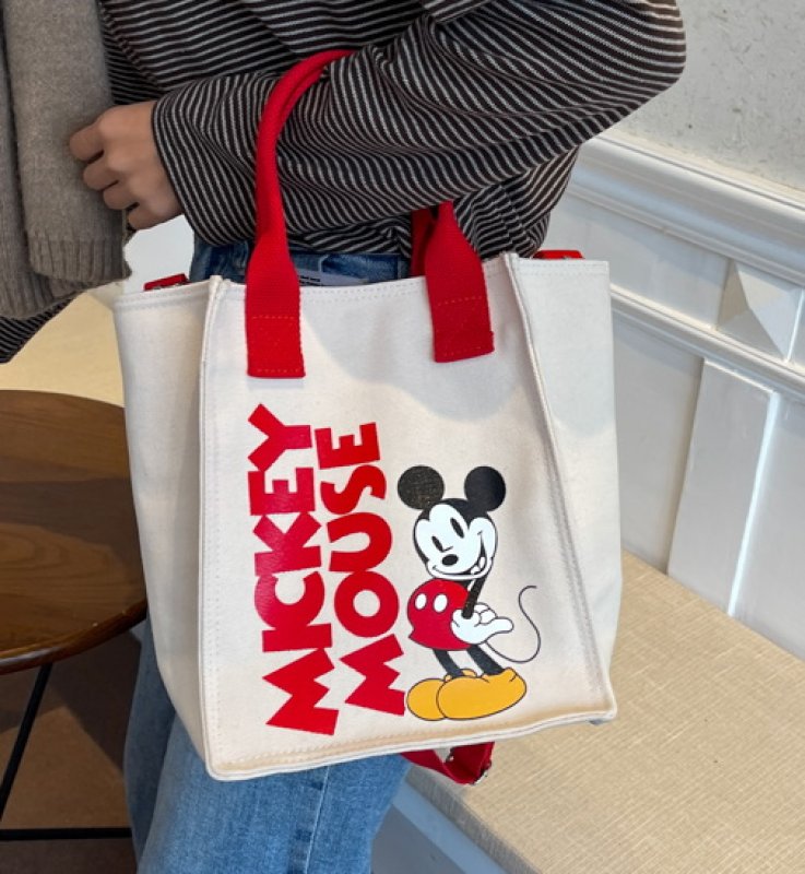 画像6: Mickey one-shoulder canvas messenger bag eco bag shopping bag  tote bag ミッキーマウスミッキーキャンバスエコトートママバッグ (6)