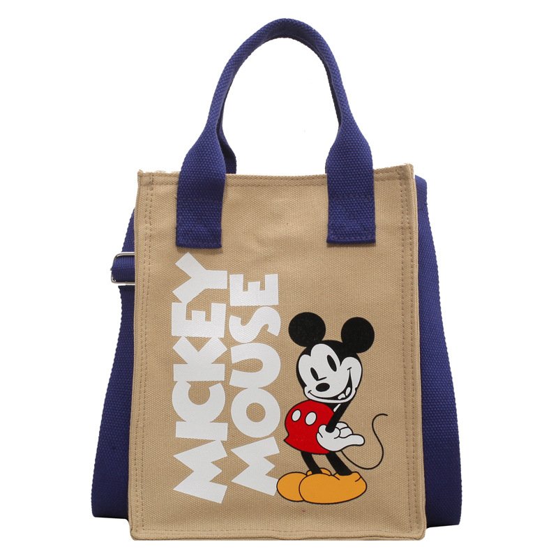 画像4: Mickey one-shoulder canvas messenger bag eco bag shopping bag  tote bag ミッキーマウスミッキーキャンバスエコトートママバッグ (4)