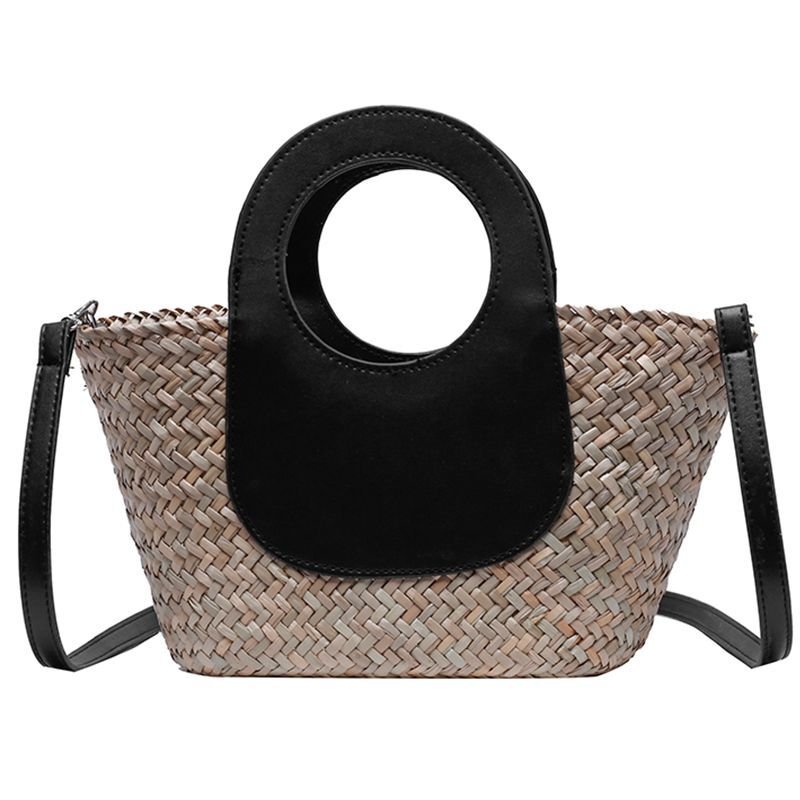 画像9: Handheld Straw Weave Bucke tote shoulder bag ハンドヘルド籠 かご カゴトートショルダーバッグ (9)