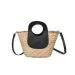 画像6: Handheld Straw Weave Bucke tote shoulder bag　ハンドヘルド籠 かご カゴトートショルダーバッグ (6)