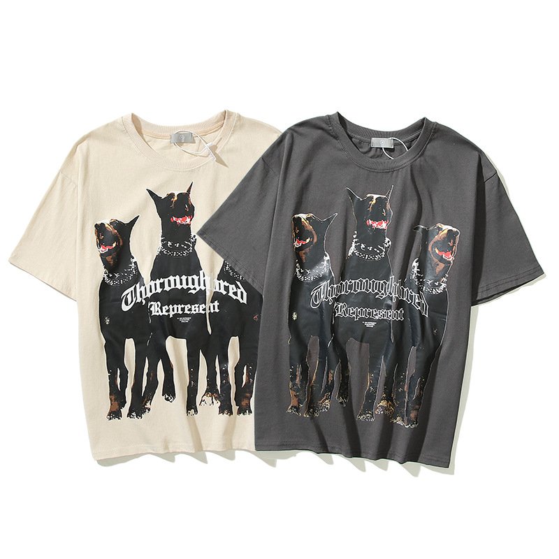 画像3: Doberman dog print T-shirt ユニセックス 男女兼用ドーベルマン 犬 ドッグプリントTシャツ (3)