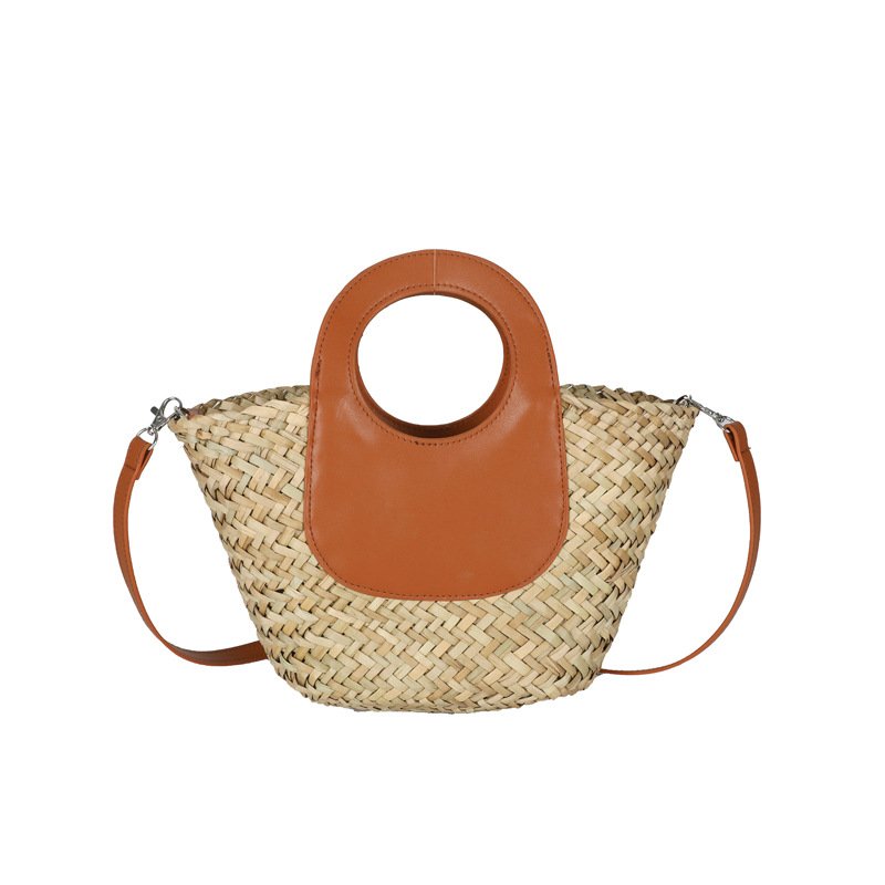 画像10: Handheld Straw Weave Bucke tote shoulder bag ハンドヘルド籠 かご カゴトートショルダーバッグ (10)