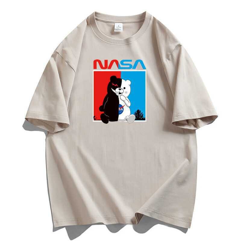 画像6: Nasa Devil & Angel Half & Half Bear print T-shirt ユニセックス 男女兼用ナサエンジェル&デビルハーフ&ハーフベア熊プリントTシャツ (6)
