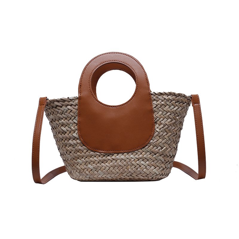 画像7: Handheld Straw Weave Bucke tote shoulder bag ハンドヘルド籠 かご カゴトートショルダーバッグ (7)