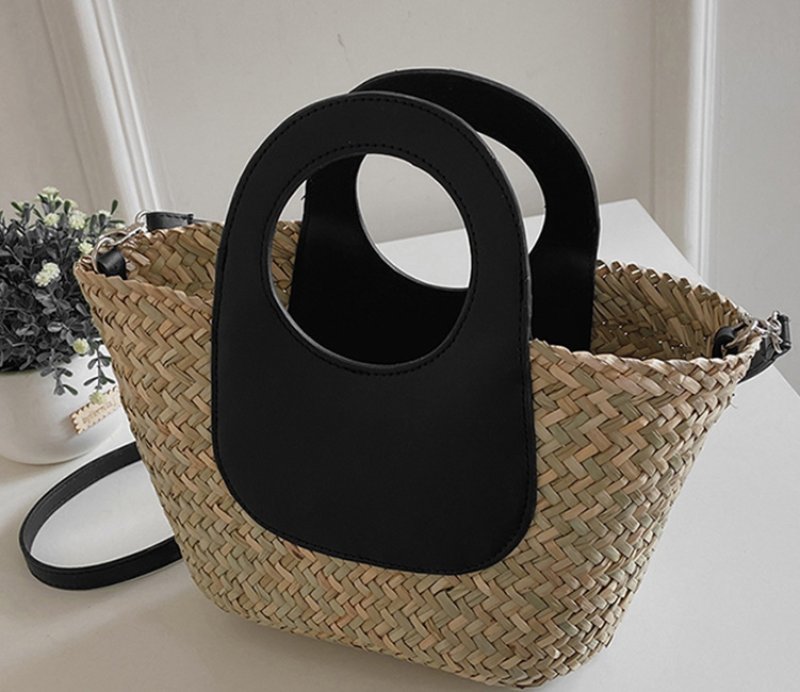 画像4: Handheld Straw Weave Bucke tote shoulder bag ハンドヘルド籠 かご カゴトートショルダーバッグ (4)