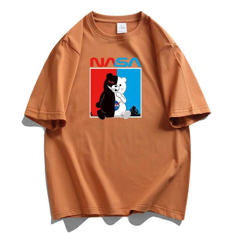 画像10: Nasa Devil & Angel Half & Half Bear print T-shirt ユニセックス 男女兼用ナサエンジェル&デビルハーフ&ハーフベア熊プリントTシャツ (10)