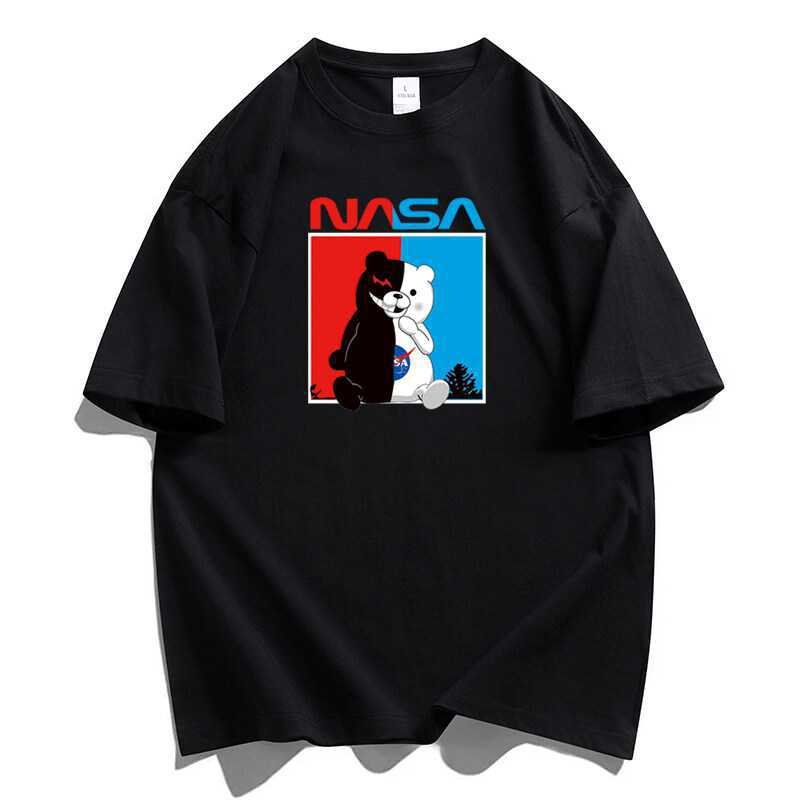 画像3: Nasa Devil & Angel Half & Half Bear print T-shirt ユニセックス 男女兼用ナサエンジェル&デビルハーフ&ハーフベア熊プリントTシャツ (3)