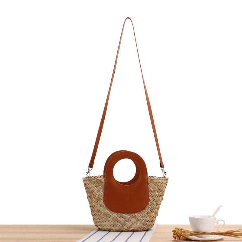 画像8: Handheld Straw Weave Bucke tote shoulder bag ハンドヘルド籠 かご カゴトートショルダーバッグ (8)