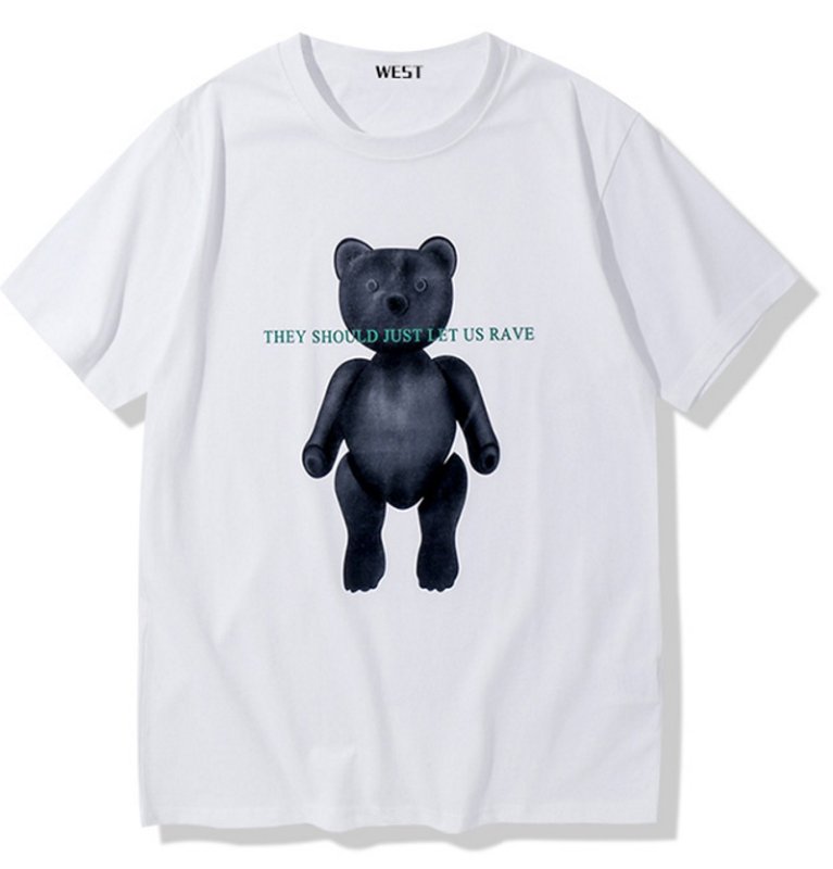 画像2: they should just let us rave bear print T-shirt ユニセックス 男女兼用ベア 熊プリントTシャツ (2)