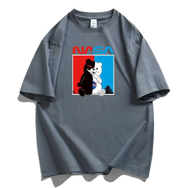画像9: Nasa Devil & Angel Half & Half Bear print T-shirt ユニセックス 男女兼用ナサエンジェル&デビルハーフ&ハーフベア熊プリントTシャツ (9)