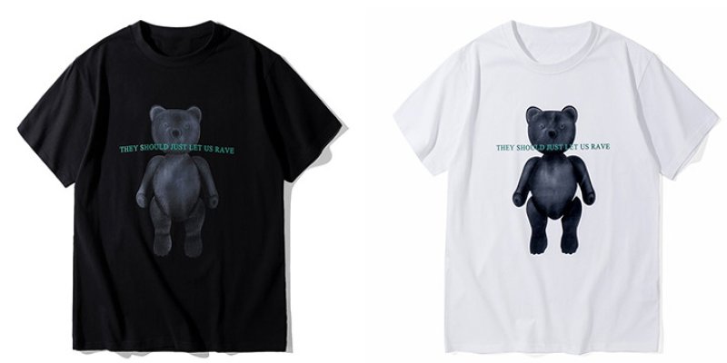 画像5: they should just let us rave bear print T-shirt ユニセックス 男女兼用ベア 熊プリントTシャツ (5)