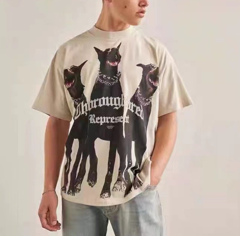 画像4: Doberman dog print T-shirt ユニセックス 男女兼用ドーベルマン 犬 ドッグプリントTシャツ (4)