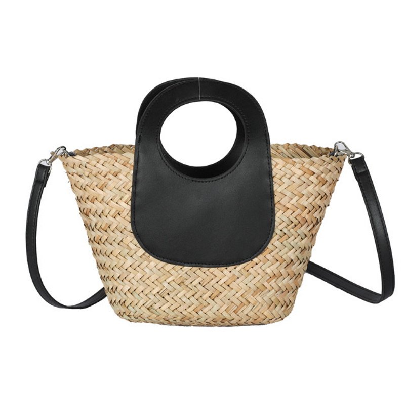 画像2: Handheld Straw Weave Bucke tote shoulder bag ハンドヘルド籠 かご カゴトートショルダーバッグ (2)