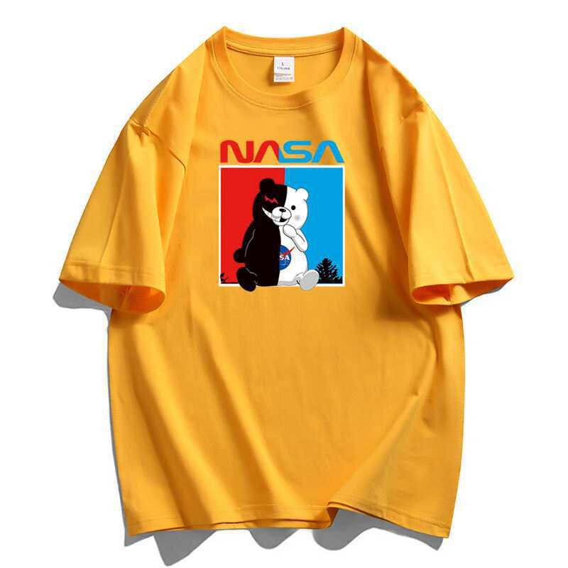 画像4: Nasa Devil & Angel Half & Half Bear print T-shirt ユニセックス 男女兼用ナサエンジェル&デビルハーフ&ハーフベア熊プリントTシャツ (4)